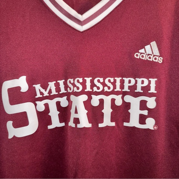 Adidas Burgundy Mississippi State Men's Jersey SEC #21 - Picture 4 of 8